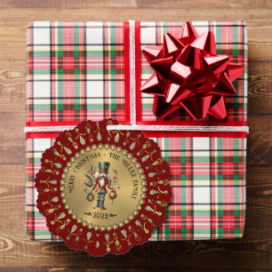 Gold Rot Weiße Diamanten Weihnachts Nussknacker Ornament Karte