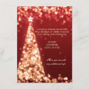 Gold & Roter Weihnachtshochzeitsempfang nur Einladung