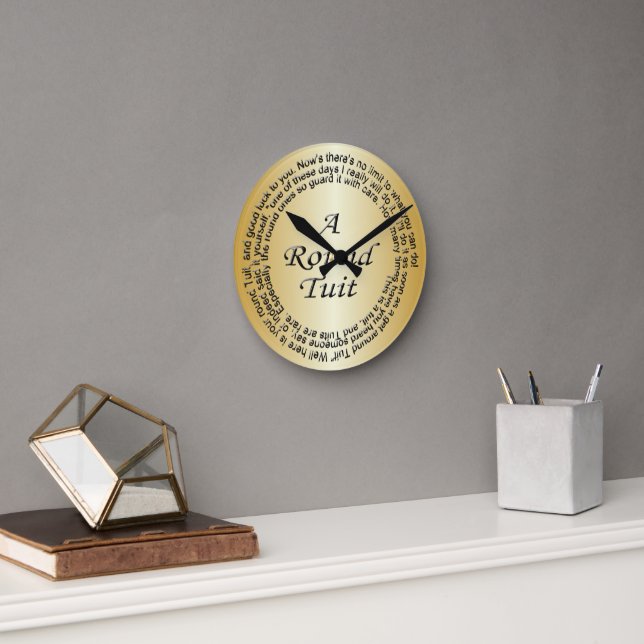 Gold Round Tube Runde Wanduhr (Büro)