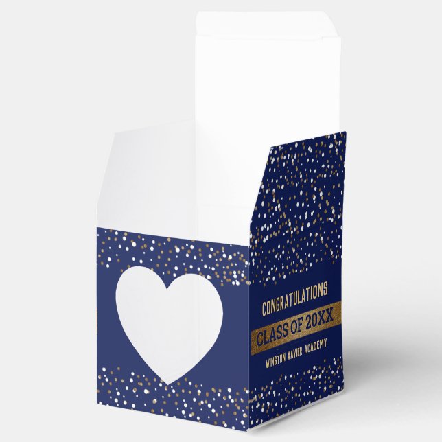Gold Royal Blue Graduate Class Year Custom Geschenkschachtel (Geöffnet)