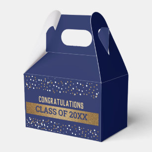 Gold Royal Blue Graduate Class Year Custom Geschenkschachtel