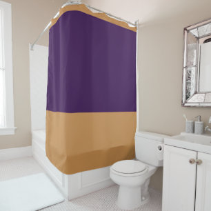 Gold & Royal Lila Stripe Duschvorhang