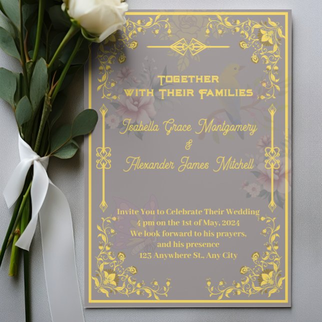 Gold Royal Wedding Einladungen individuell anpassb (funny wedding invitations wording, fun wedding invite sayings, cool wedding gift cards)