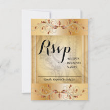 Gold Rsvp-Karte mit Details zur Spitze