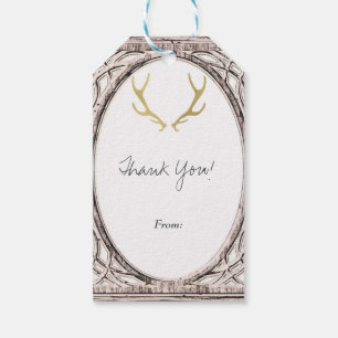 Gold Rustic Antlers Glam Farmhouse Gastgeschenk Ho Geschenkanhänger