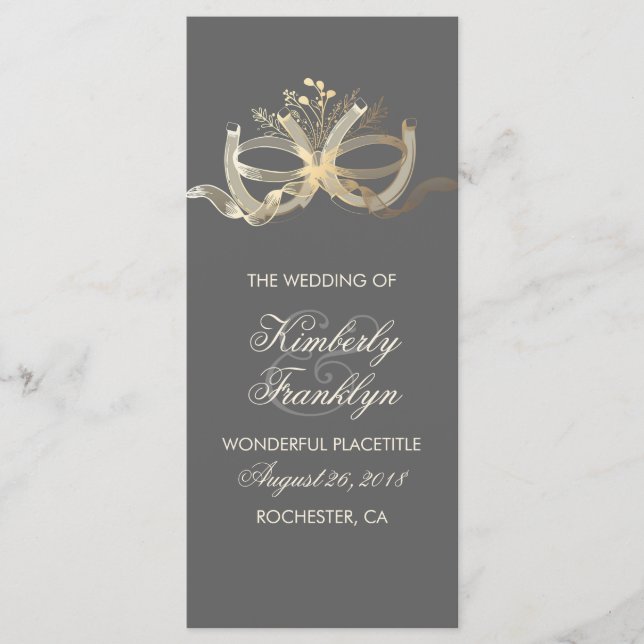 Gold Rustic Country Horseshoes Wedding Program Programm (Vorderseite)