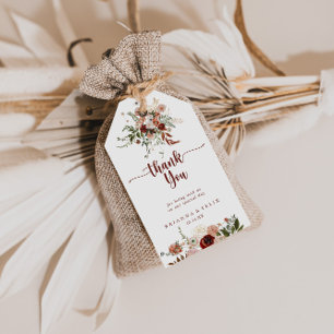Gold Rustic farbenfrohe Blumenhochzeit Vielen Dank Geschenkanhänger