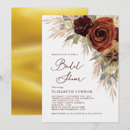 Gold Rustikales Pampas Grass Brautparty Einladung