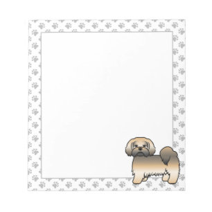 Gold Sable Lhasa Apso Niedlich Cartoon Dog Notizblock