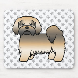 Gold Sable Lhasa Apso Süßer Cartoon-Hund Mousepad