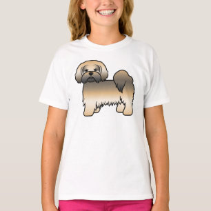Gold Sable Lhasa Apso Süßer Cartoon-Hund T-Shirt