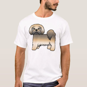 Gold Sable Lhasa Apso Süßer Cartoon-Hund T-Shirt