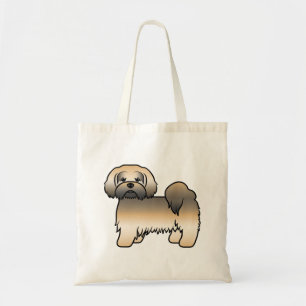 Gold Sable Yellow Lhasa Apso Cartoon Dog Tragetasche