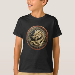 Gold Sacred Eastern Dragon Medallion T-Shirt