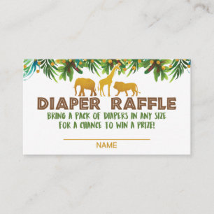 Gold Safari Animal Baby Dusche Windelwaschkarte Begleitkarte