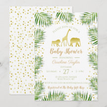 Gold Safari Animals Baby Dusche