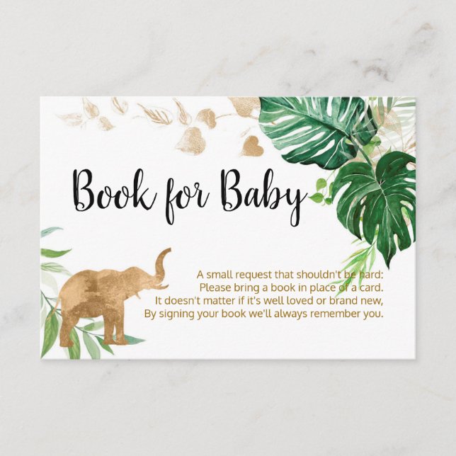 Gold Safari Baby Showbook for Baby Card Begleitkarte (Vorderseite)