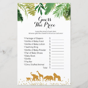 Gold Safari Tier Watercolor schätzen den Preis Gam