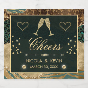 Gold Safari Tierdruck Glitter Achat Hochzeit