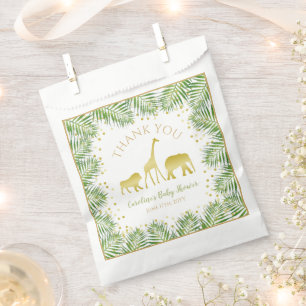 Gold Safari Tropical Baby Dusche Leckerei Gefallen Geschenktütchen