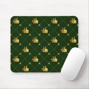 Gold Sail Ship Mouse Pad Mousepad