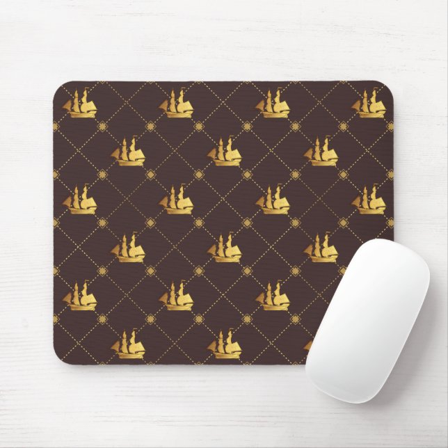 Gold Sail Ship Mouse Pad Mousepad (Mit Mouse)