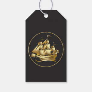Gold Sailboat Nautical Geschenkanhänger