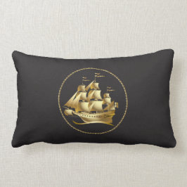 Gold Sailboat Nautical Men's Lendenkissen