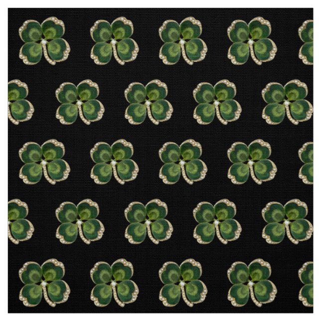 Gold Saint Patrick Kleeblatt Jewel mit Perlen Stoff (Muster)