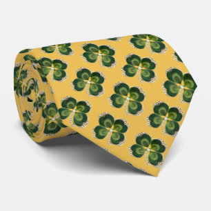 Gold Saint Patrick Kleeblatt Jewel, Perlen Gelb Krawatte