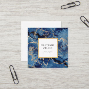 Gold Salon Fairstylist Elegant Quadratische Visitenkarte