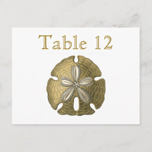 Gold Sand Dollar Recption Table Numbers Postkarte
