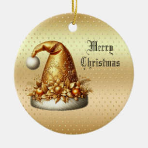 Gold Santa Hat Noël Ornement de Noël