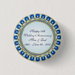 Gold Sapphire Blue 45. Hochzeitstag Button