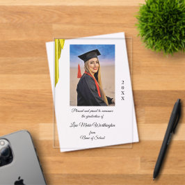 Gold Satin Abitur-Ankündigung Acryleinladungen