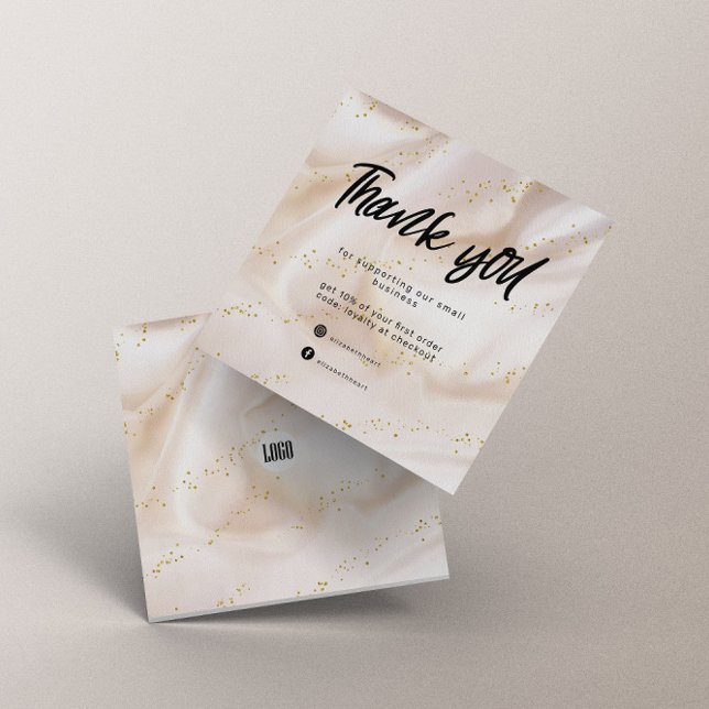 Gold Satin Glitzer Business Danke Karte (Von Creator hochgeladen)