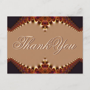 Gold Satin Schokoladen-Lace Dankeschön-Postkarte Postkarte