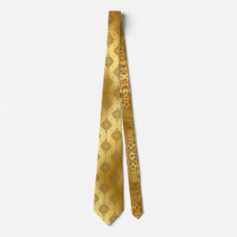 Gold Satin Shiny Embossed Metallic Look Krawatte