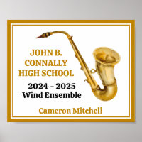 Gold Saxophone Player Personalisiert Band