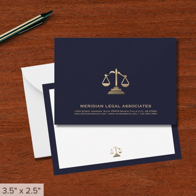 Gold Scale Navy Legal Note Card Mitteilungskarte (Von Creator hochgeladen)
