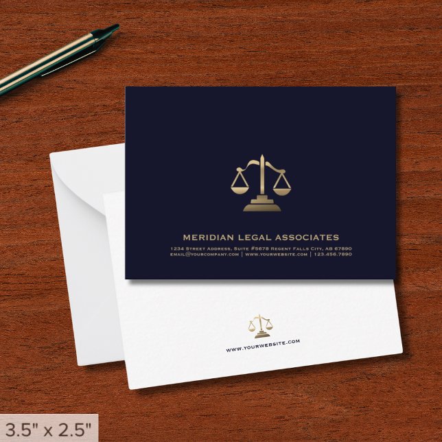 Gold Scale Navy Legal Note Card Mitteilungskarte (Von Creator hochgeladen)