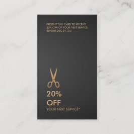 Gold-Schere Haar Stylist Black Discount Vertikal Visitenkarte