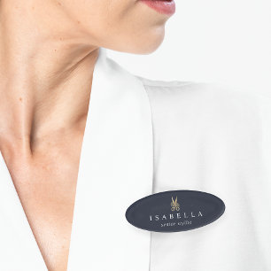 Gold-Scheren für Navy & Rose Gehaltsempfänger Namenschild