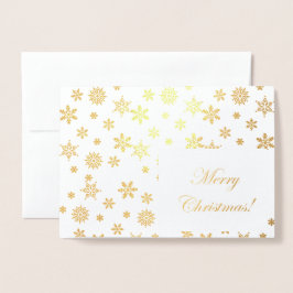 Gold Schneeflocken Frohe Weihnachten! Folienkarte