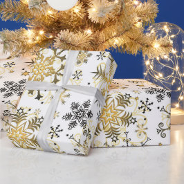 Gold-Schneeflockenpapier Geschenkpapier