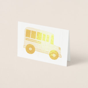 Gold School Bus Driver Lehrer Bildung Folienkarte
