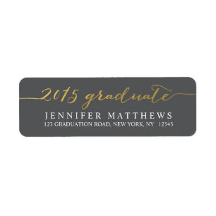 Gold Schrift 2015   Abschlussadresse Etikett