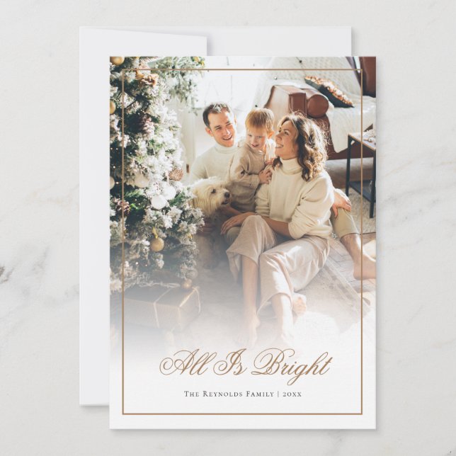 Gold Schrift Alles ist hell Foto Weihnachten (Vorderseite)