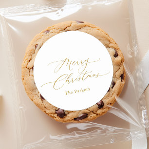 Gold Schrift Frohe Weihnachten Aufkleber