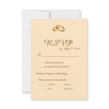 Gold Schrift Hochzeit-RSVP-Karte 